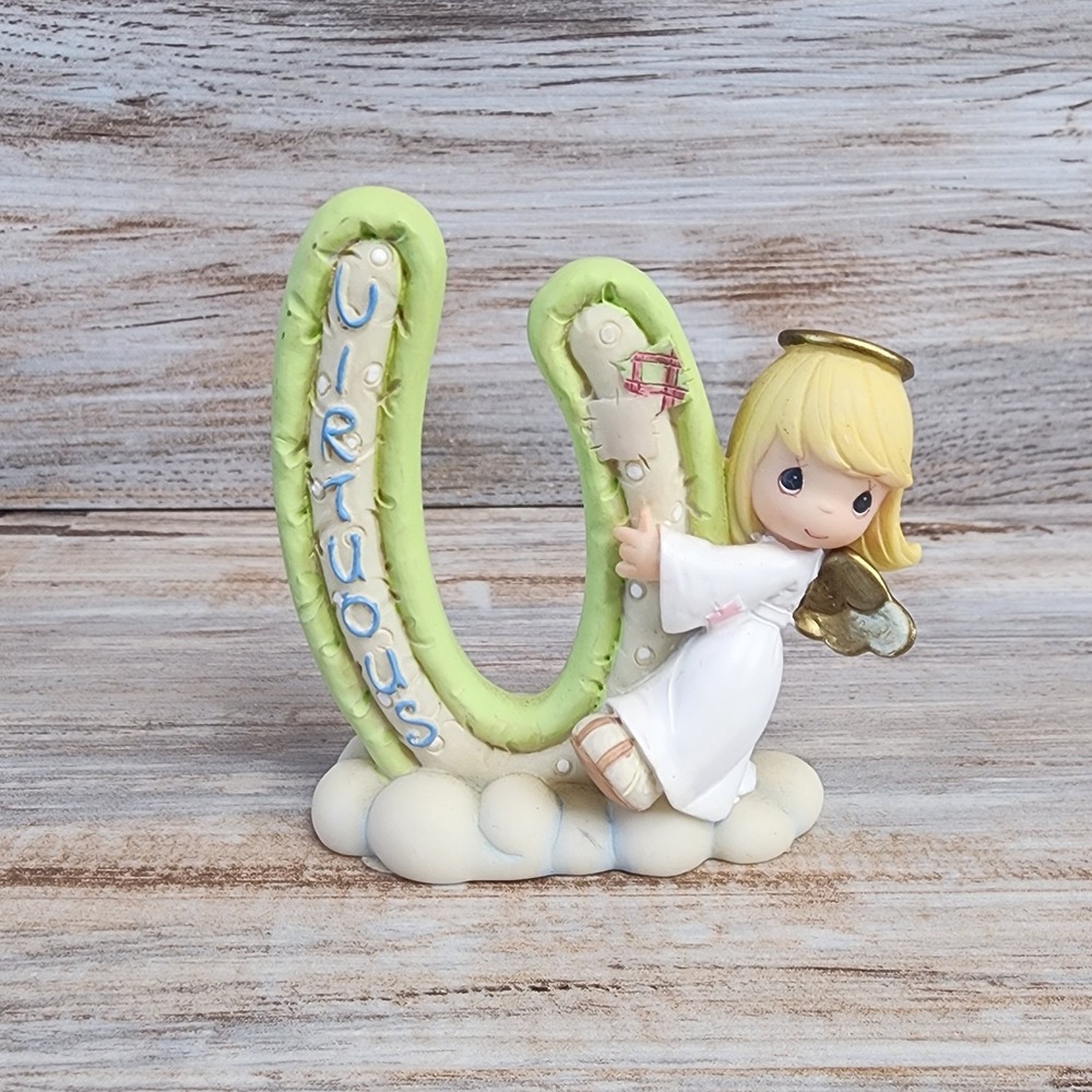 Precious Moments Virtuous Angel Letter U Porcelain Figurine 103930 Alphabet